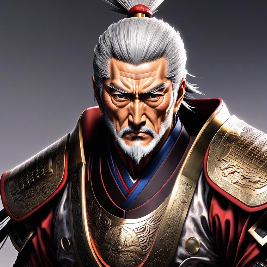  1 man, а very old man, scrawny, samurai, <lora: Isshin Ashina:1>, Isshin Ashina, ((samurai armor)),(extremely hyper detailed face), (masterpiece:1.4),(perfect eyes:1.1), (perfect hands) , 2d, anime, pseudo realism, extremely hyper detailed clothing, best quality, anime, detailed eyes, detailed face, full body, white hair. hyperrealistic, full body, detailed clothing, highly detailed, cinematic lighting, stunningly beautiful, intricate, sharp focus, f/1. 8, 85mm, (centered image composition), (professionally color graded), ((bright soft diffused light)), volumetric fog, trending on instagram, trending on tumblr, HDR 4K, 8K