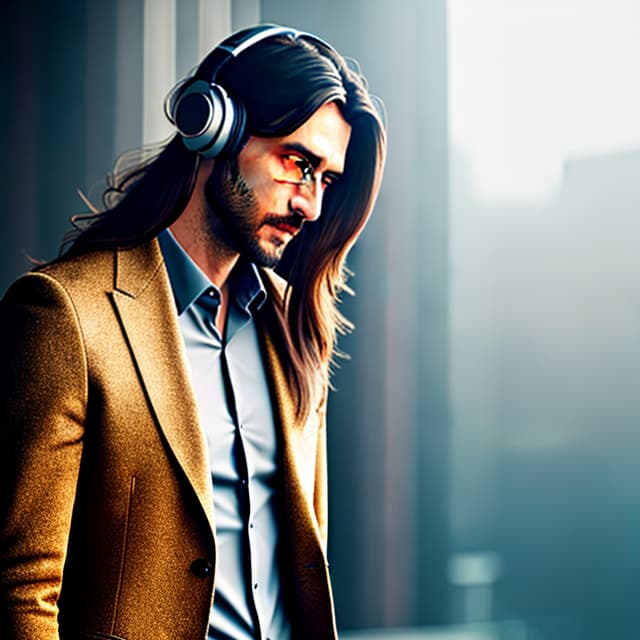  Real, portrait, long hair, doctor, wired headphones, digital camera style hyperrealistic, full body, detailed clothing, highly detailed, cinematic lighting, stunningly beautiful, intricate, sharp focus, f/1. 8, 85mm, (centered image composition), (professionally color graded), ((bright soft diffused light)), volumetric fog, trending on instagram, trending on tumblr, HDR 4K, 8K