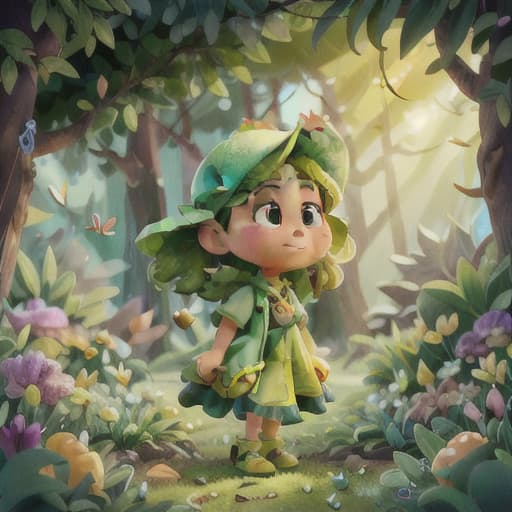  A bustling Spring day in a tranquil corner of a sumptuously green garden with a an fairy named Lina, outfitted in a shimmering green dress complemented by a lovable red hat. Lina's wings are gently glistening. The garden is teeming with flowers of various colors and the emerald green gr is twinkling beneath the sun. The image should concentrate heavily on the vivid grasp of the scene's spirit without excessive details or uncertainty., best quality, very detailed, high resolution, sharp, sharp image, extremely detailed, 4k, 8k hyperrealistic, full body, detailed clothing, highly detailed, cinematic lighting, stunningly beautiful, intricate, sharp focus, f/1. 8, 85mm, (centered image composition), (professionally color graded), ((bright soft diffused light)), volumetric fog, trending on instagram, trending on tumblr, HDR 4K, 8K