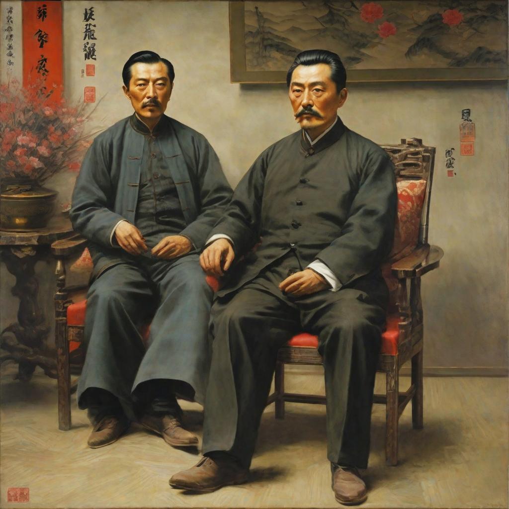  masterpiece, best quality,What is the relationship between Zhou Shuren and Lu Xun?