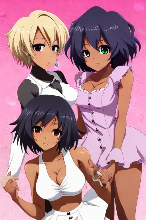 Black anime 
Girls