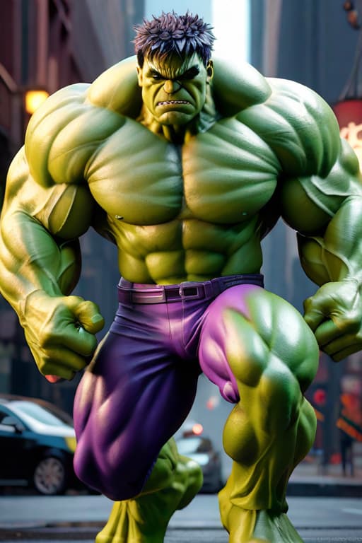  The Incredible Hulk with a Mohawk haircut hyperrealistic, full body, detailed clothing, highly detailed, cinematic lighting, stunningly beautiful, intricate, sharp focus, f/1. 8, 85mm, (centered image composition), (professionally color graded), ((bright soft diffused light)), volumetric fog, trending on instagram, trending on tumblr, HDR 4K, 8K