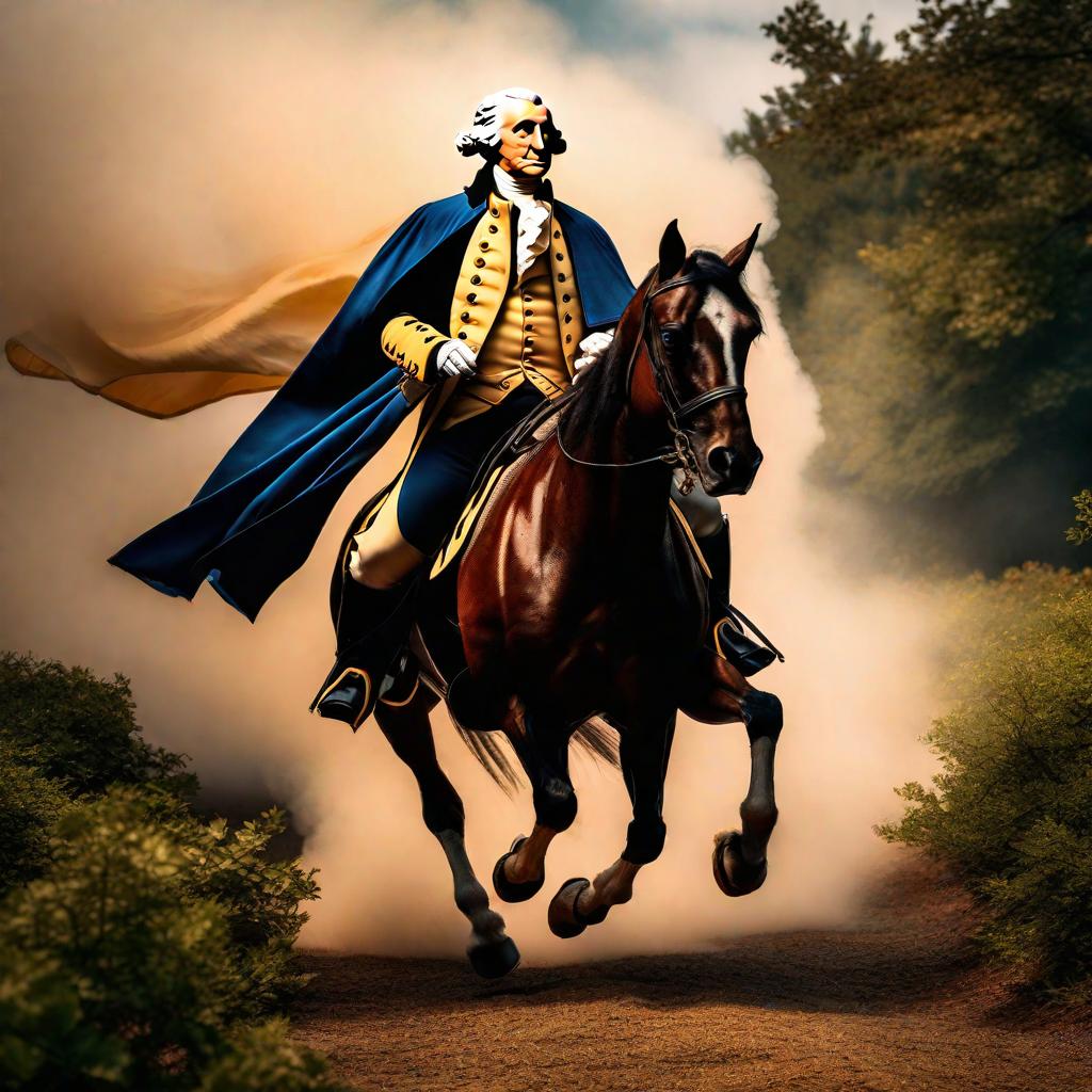  george washington skipping with ropea hyperrealistic, full body, detailed clothing, highly detailed, cinematic lighting, stunningly beautiful, intricate, sharp focus, f/1. 8, 85mm, (centered image composition), (professionally color graded), ((bright soft diffused light)), volumetric fog, trending on instagram, trending on tumblr, HDR 4K, 8K