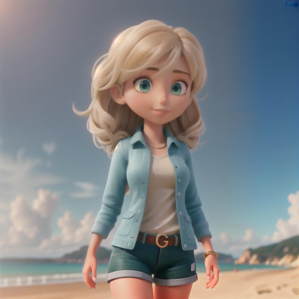  Girl on the beach hyperrealistic, full body, detailed clothing, highly detailed, cinematic lighting, stunningly beautiful, intricate, sharp focus, f/1. 8, 85mm, (centered image composition), (professionally color graded), ((bright soft diffused light)), volumetric fog, trending on instagram, trending on tumblr, HDR 4K, 8K