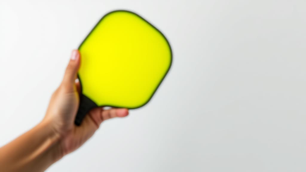  bright neon yellow pickleball held in hand on a white background perfect for a pickleball event banner with copy space image