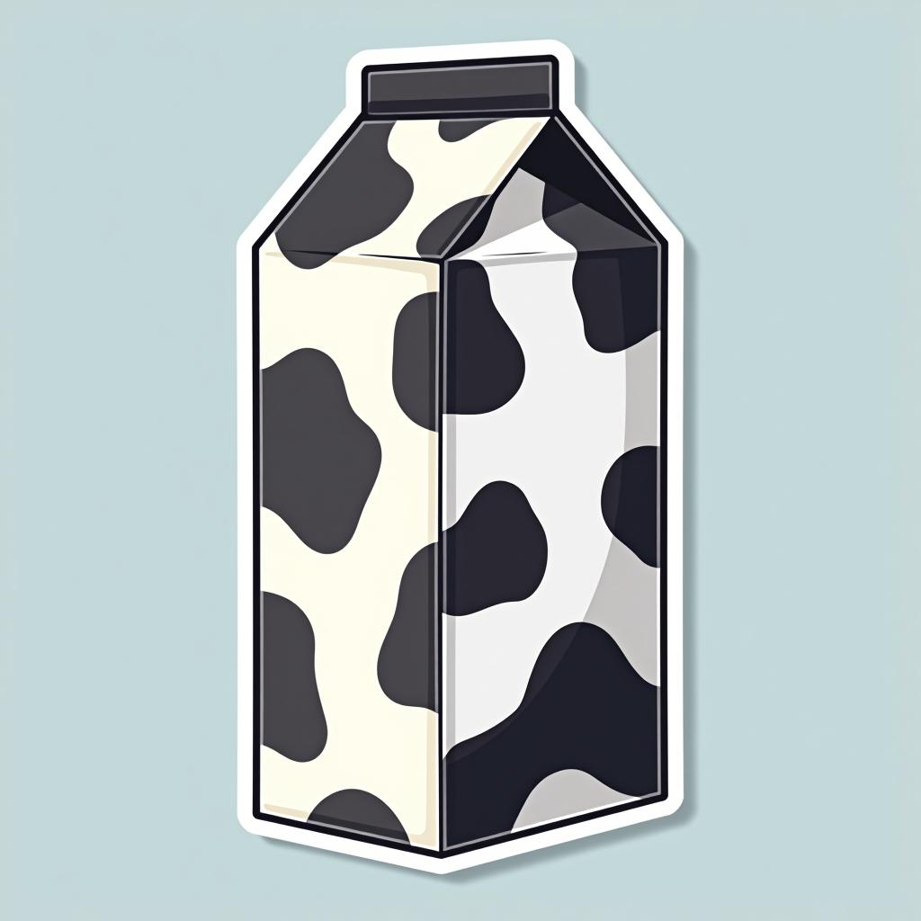  vector art stickers, a realistic milk carton, professional vector design, sticker designs, sticker sheet