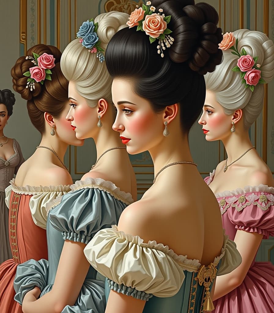  art deco style masterpiece. (painting, louis 16 and his court ladies in 18th century period attire, with high powdered hairstyles with bouquets and curls in the hall of the palace of versailles:1.5). (intense close up:1.2). highly detailed strokes, clarity. surrealism, fantasy. watercolor style by sergei andreyaki. on paper torsion. leaks, stains.:1.5). . geometric shapes, bold colors, luxurious, elegant, decorative, symmetrical, ornate, detailed hyperrealistic, full body, detailed clothing, highly detailed, cinematic lighting, stunningly beautiful, intricate, sharp focus, f/1. 8, 85mm, (centered image composition), (professionally color graded), ((bright soft diffused light)), volumetric fog, trending on instagram, trending on tumblr, HDR 4K, 8K