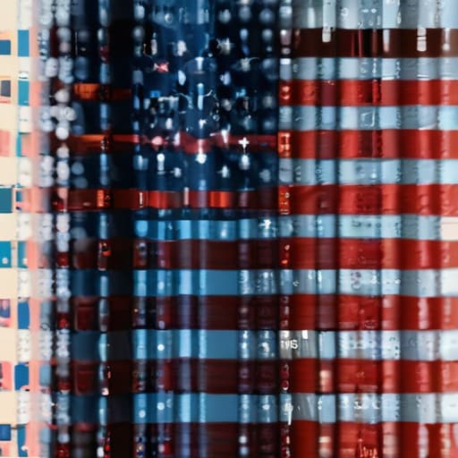 Colors of American flag with Binary background