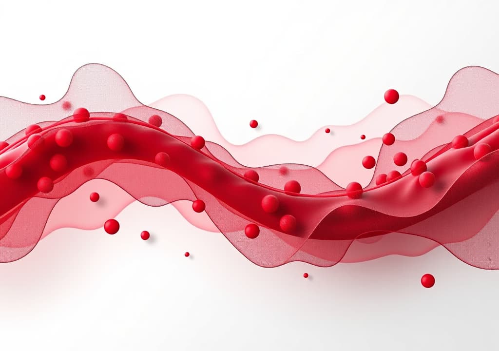  blood cells wave on white background