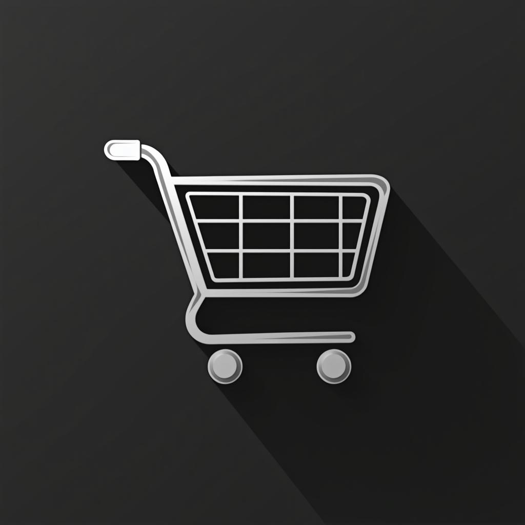  minimalistic icon of a shopping cart, sleek lines, centered, monochrome color scheme, clean and modern, trending on dribbble., high quality, high details, hd, perfect composition, 4k epic detailed, highly detailed, sharp focus, high resolution