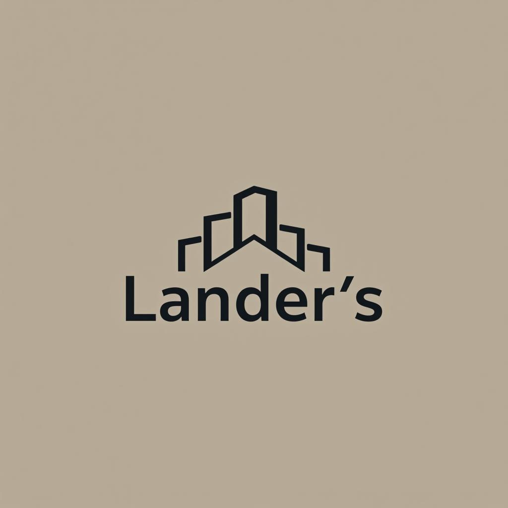  design a logo, minimal line logo in the theme of real estate, with the text ‘lander’