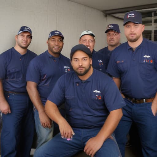 A Picasso diverse team of ten hvac technicians