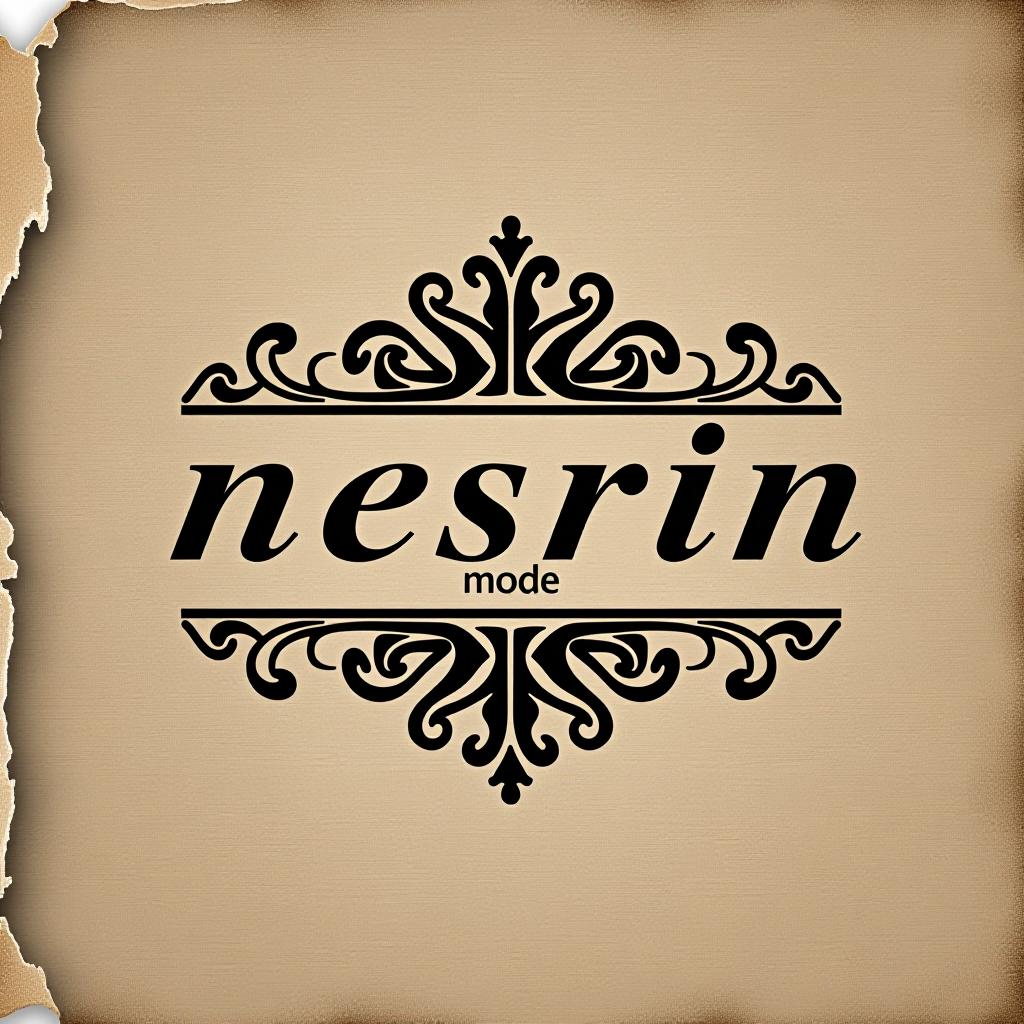  design a logo, in a realism style. erstelle mir ein logo für ein kleider laden im luxus style , with the text 'nesrin mode '.