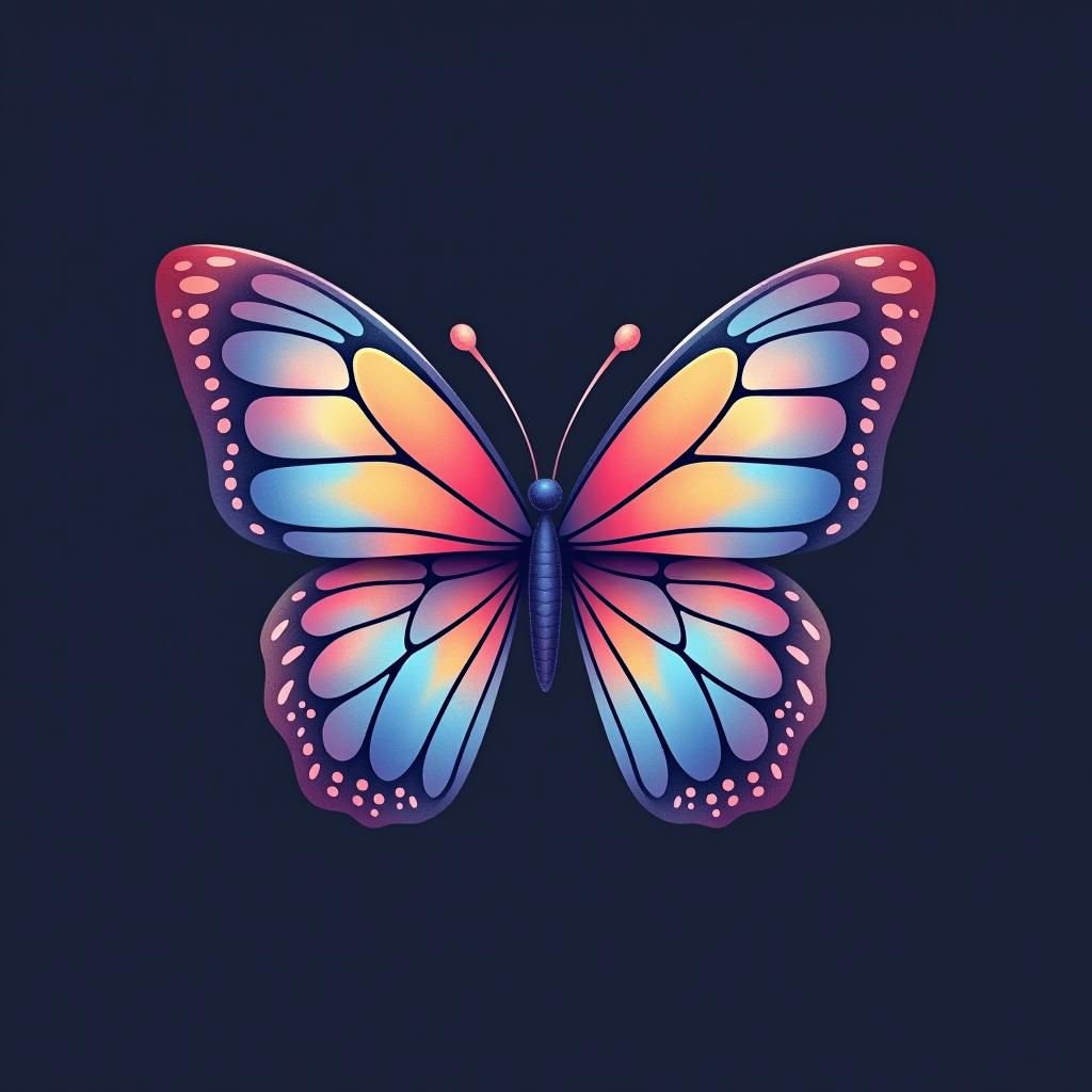  design a logo, watercolor style, logo of a butterfly, beautiful colors