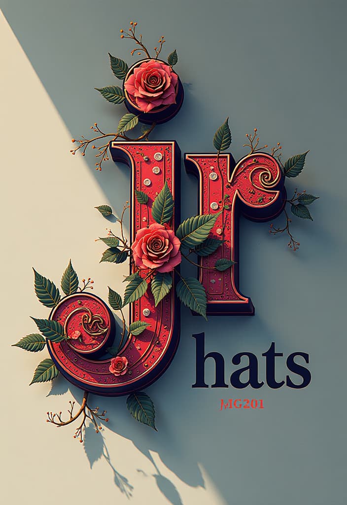  design a logo, in a surrealism style. create a letterform logo for ‘jrhats’ featuring a stylish :jr’, to reflect the brand’s trendy and contemporary fashion offerings., with the text 'jrhats'.