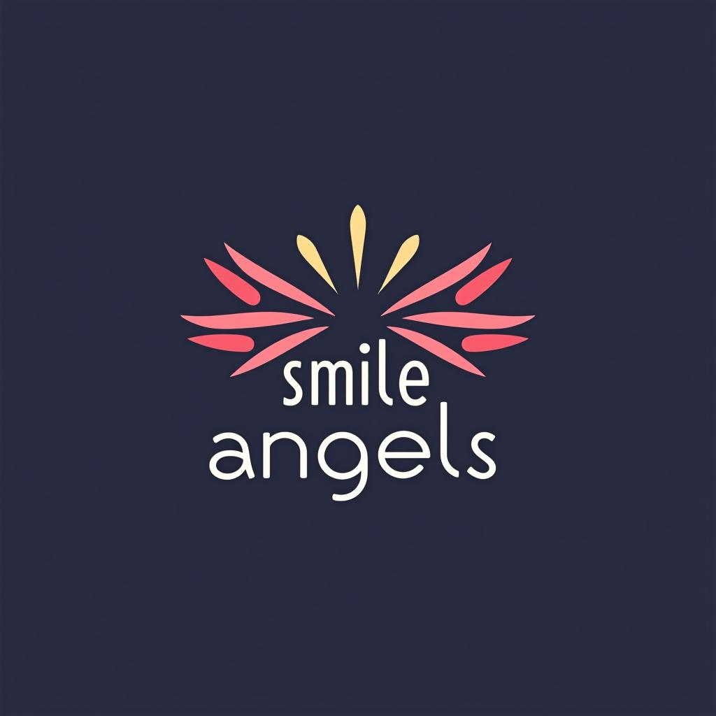  design a logo, in a geometric style. 水彩スタイル、水のロゴ、水色のグラデーションカラー、白背景。, with the text 'smile angels'.