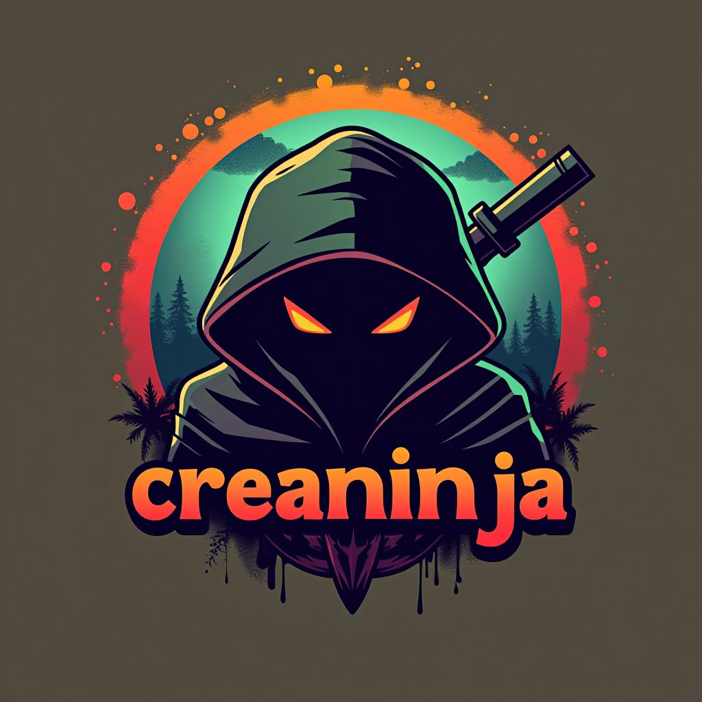  design a logo, creador de wallpapers, with the text 'creaninja'.