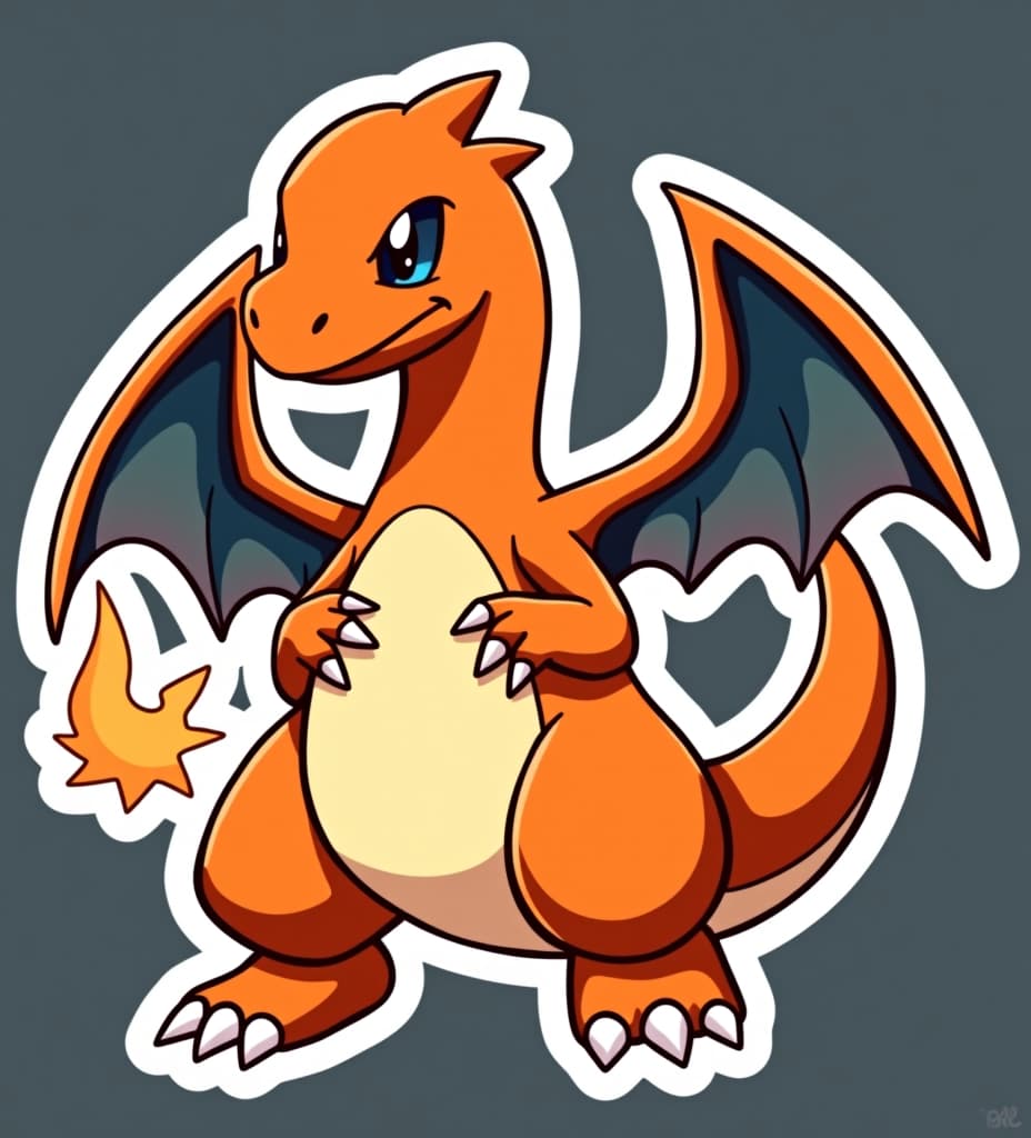  charizard sticker art cartoon