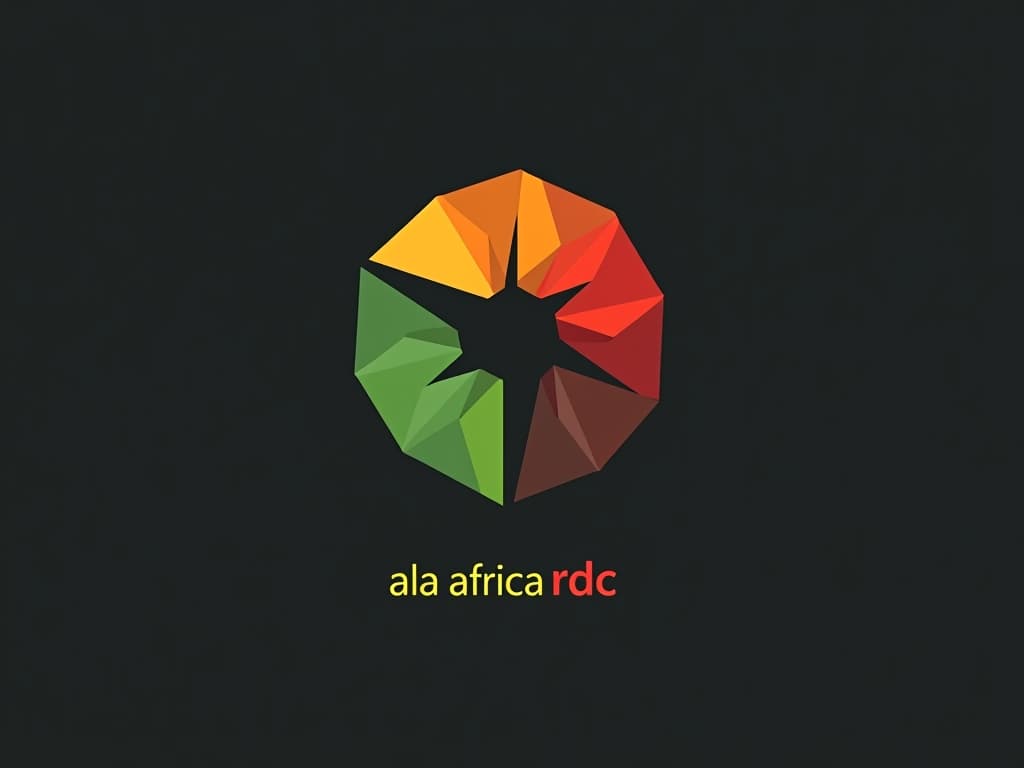  design a logo, in a origami style. génie, excellence, créateur , with the text 'ala africa rdc'.