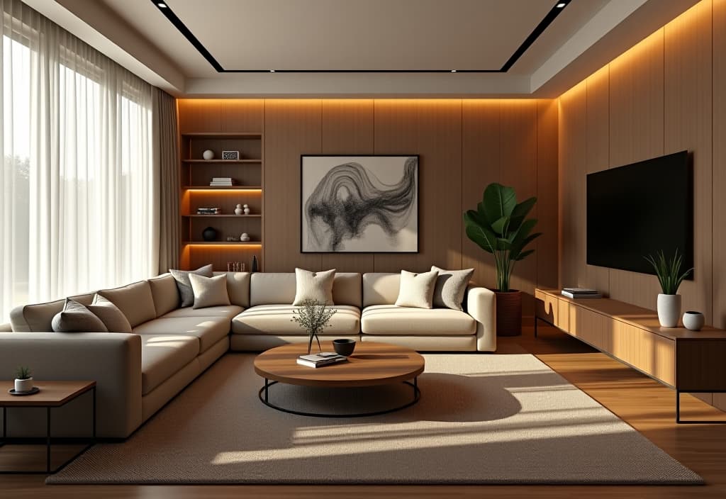  a landscape photo of a carefully curated arrangement of living room furniture, showcasing optimal layout and traffic flow with invisible pathways highlighted hyperrealistic, full body, detailed clothing, highly detailed, cinematic lighting, stunningly beautiful, intricate, sharp focus, f/1. 8, 85mm, (centered image composition), (professionally color graded), ((bright soft diffused light)), volumetric fog, trending on instagram, trending on tumblr, HDR 4K, 8K