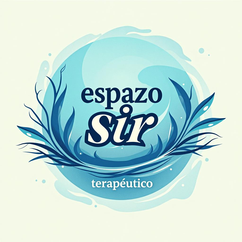  design a logo, estilo aquarela, logotipo, mar, cores azul turquesa, fundo branco, with the text 'espaço terapêutico sir '.