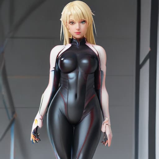 skinny and hot hero anime girl in a tight suit