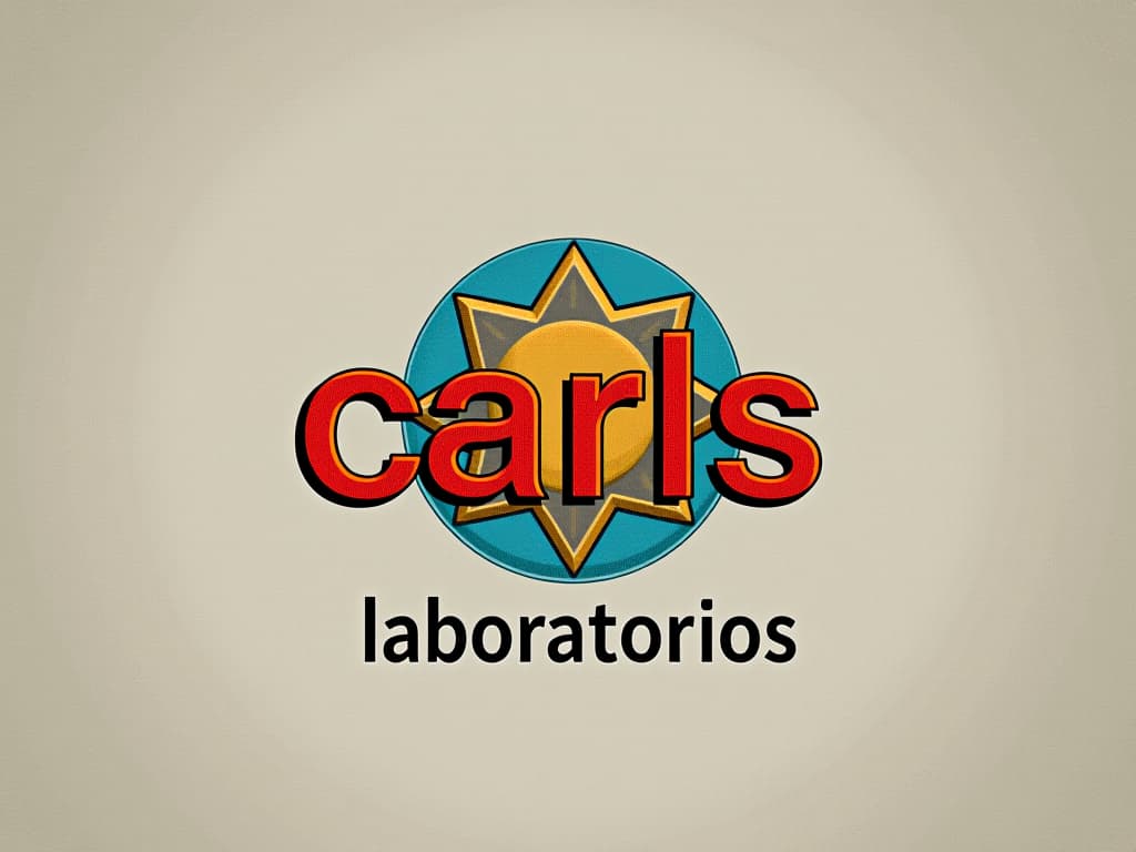  design a logo, in a threedrender style. logo de nombre “carls” laboratorios , with the text 'hitler'.