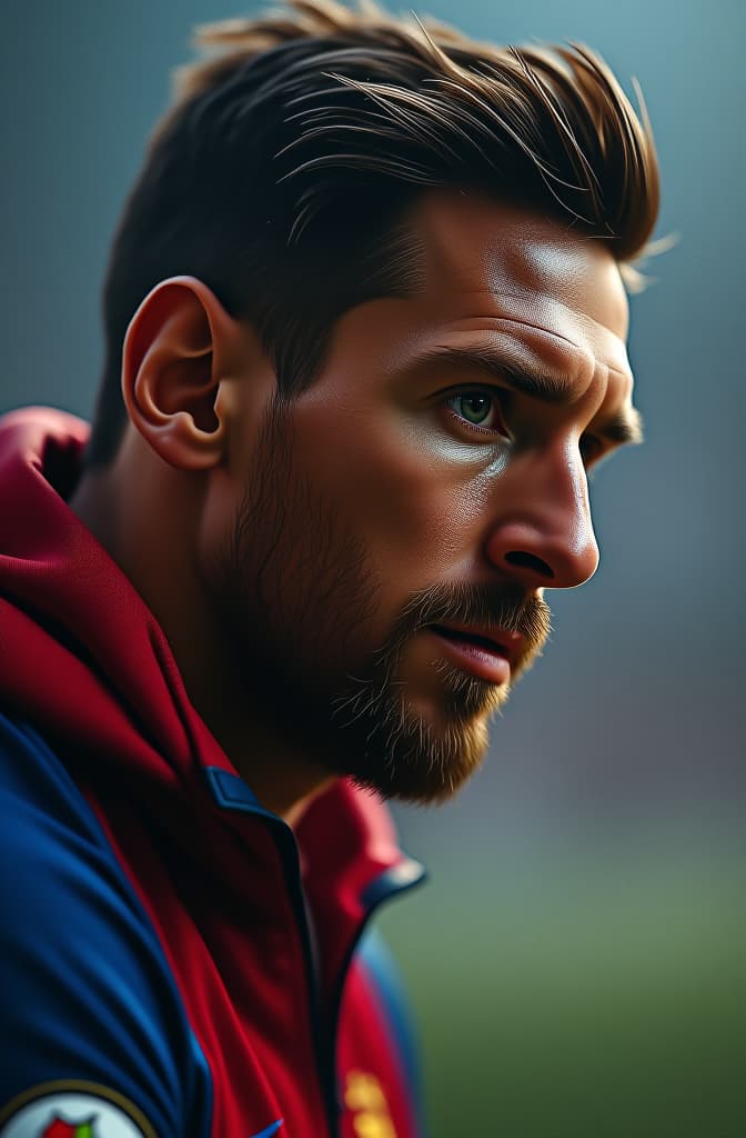  messi besando a cristiano ronaldo, realistic, portrait, art by donato giancola and greg rutkowski, realistic face, digital art, trending on artstation hyperrealistic, full body, detailed clothing, highly detailed, cinematic lighting, stunningly beautiful, intricate, sharp focus, f/1. 8, 85mm, (centered image composition), (professionally color graded), ((bright soft diffused light)), volumetric fog, trending on instagram, trending on tumblr, HDR 4K, 8K