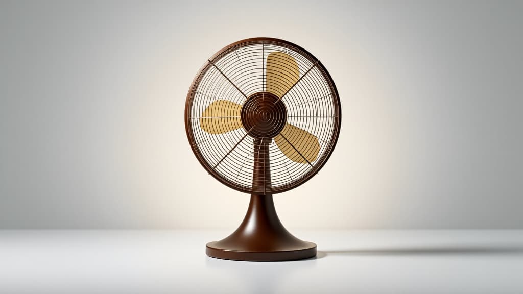  studio lit table fan on white background.