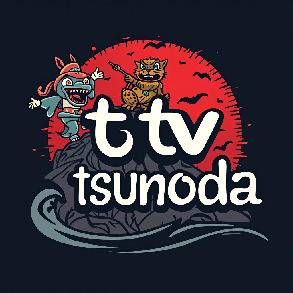  design a logo, , with the text 'tv tsunoda'.