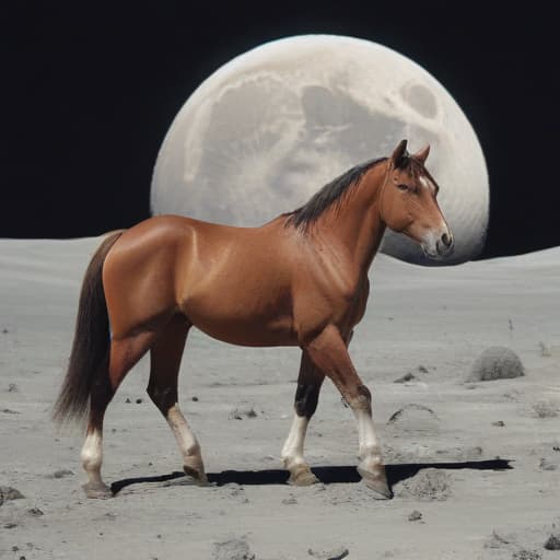 horse on moon