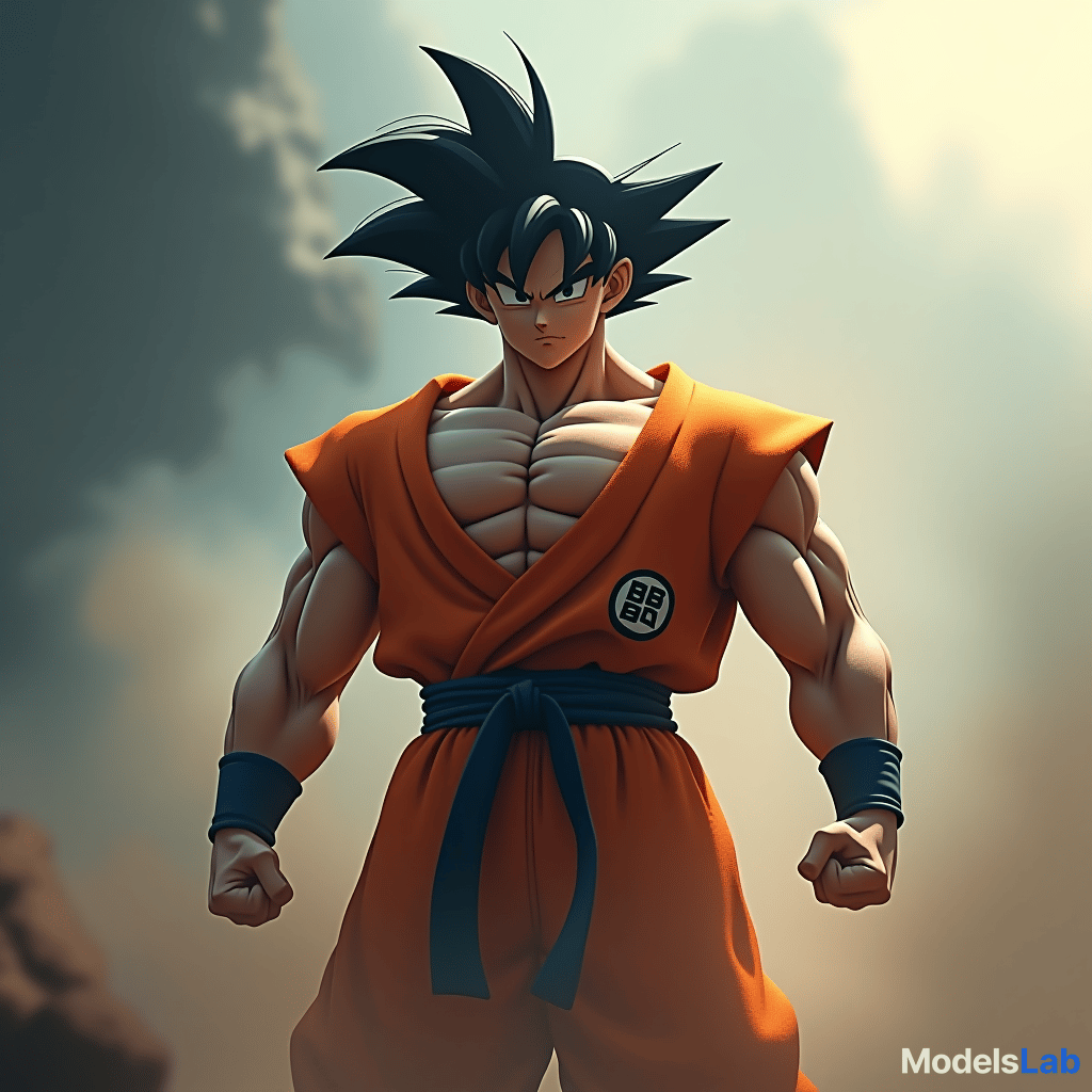  son goku showing his huge bulge hyperrealistic, full body, detailed clothing, highly detailed, cinematic lighting, stunningly beautiful, intricate, sharp focus, f/1. 8, 85mm, (centered image composition), (professionally color graded), ((bright soft diffused light)), volumetric fog, trending on instagram, trending on tumblr, HDR 4K, 8K