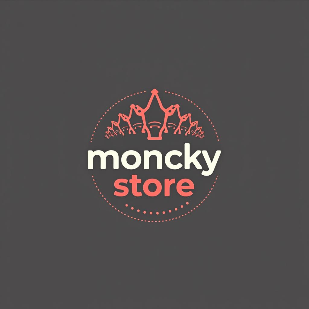  design a logo, , with the text 'moncky store '.