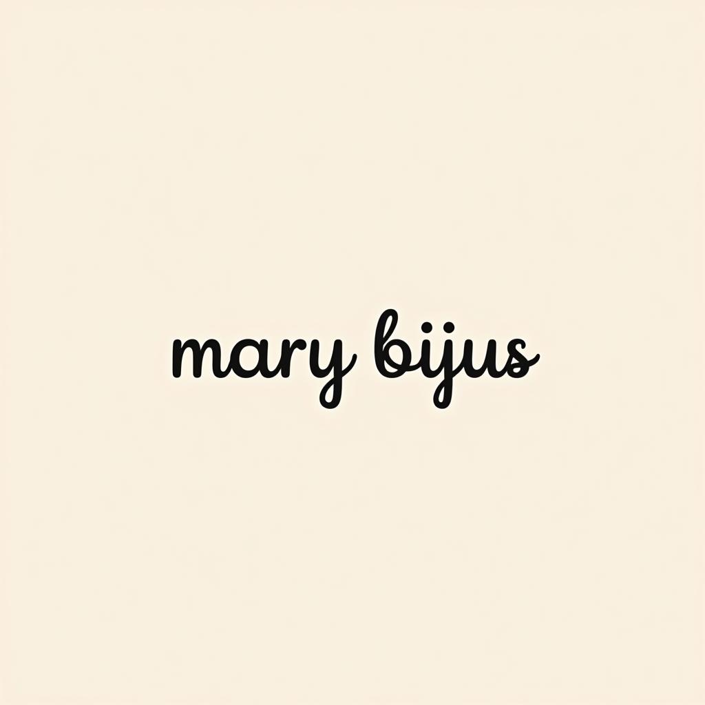  design a logo, in a minimalism style. escrito mary bijus com uma estrela , with the text 'mary bijus'.