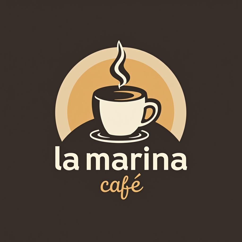  design a logo, una cafetería y bakery , with the text 'la marina café '.