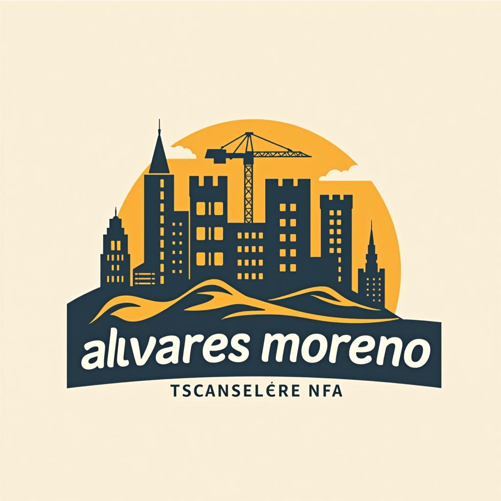  design a logo, construcciones , with the text 'alvares moreno'.