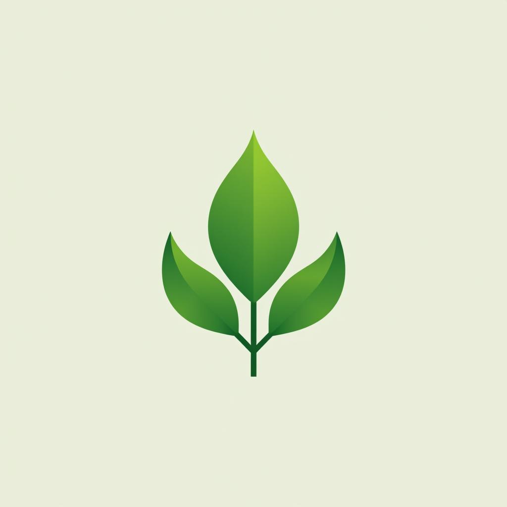  design a logo, minimalist geometric logo of green leaf vector graphic