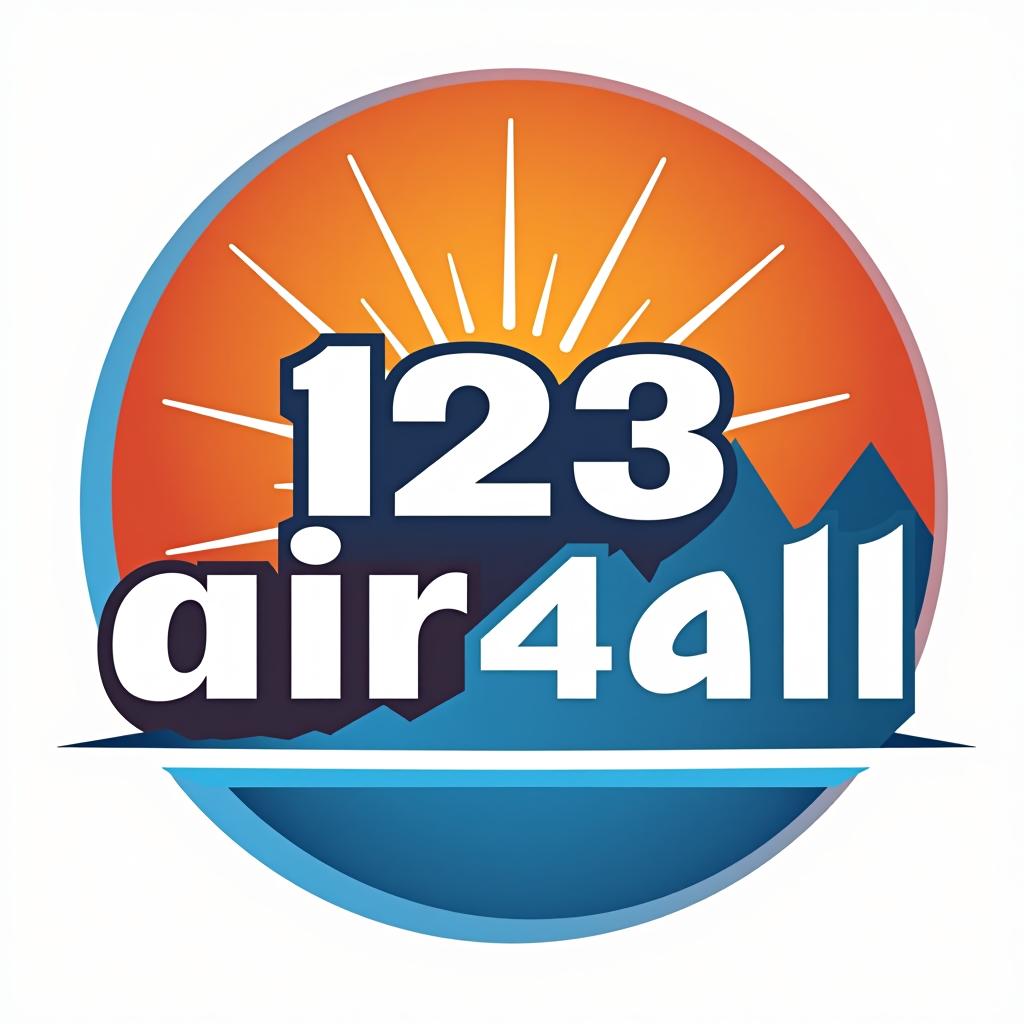  create logo for 123airco4all, including airconditioning , verwarmen and onderhoud, (logo:1.15), hq, hightly detailed, 4k