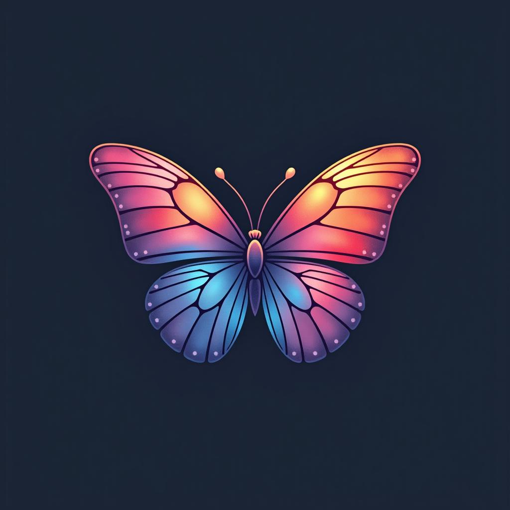  design a logo, watercolor style, logo of a butterfly, beautiful colors