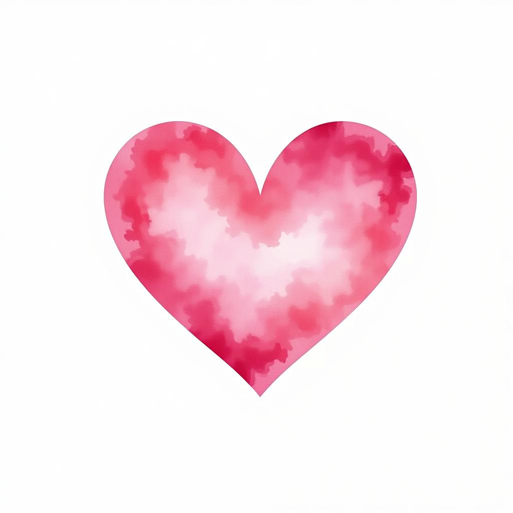  design a logo, watercolor style, logo of a heart, pink gradient colors, white background