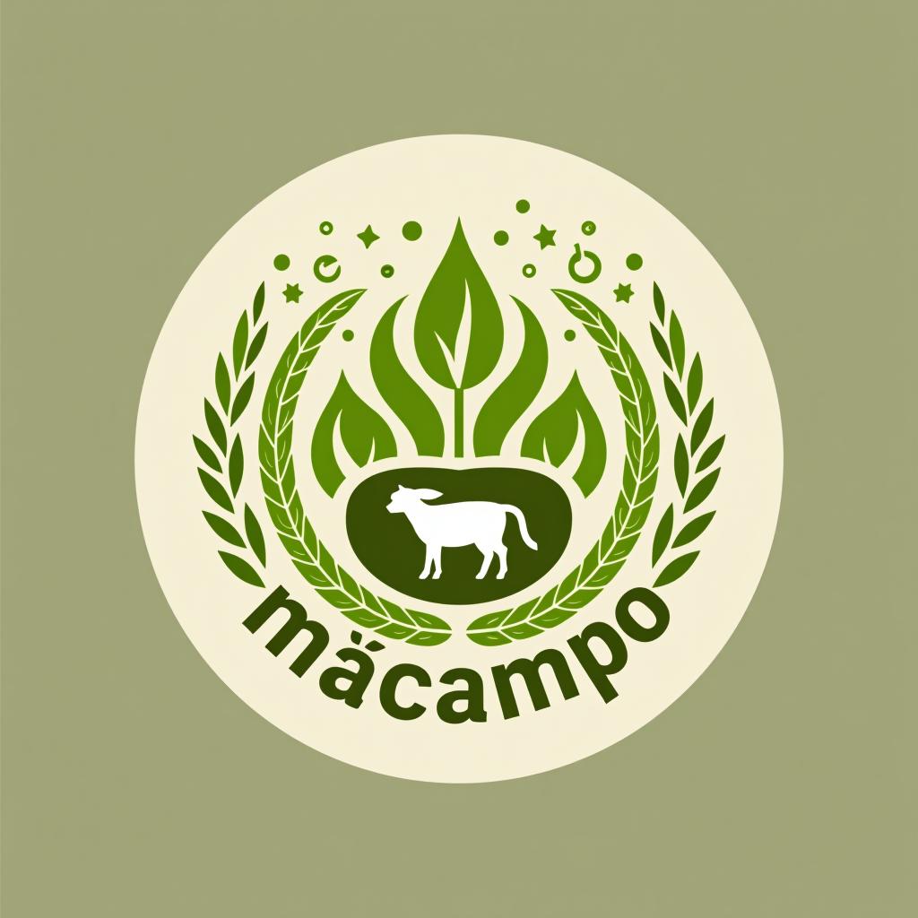  design a logo, contenido digital agrícola, datos técnicos, curiosidades y demás aspectos de la agricultura , with the text 'mácampo'.