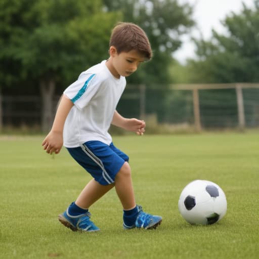 Boy playing football