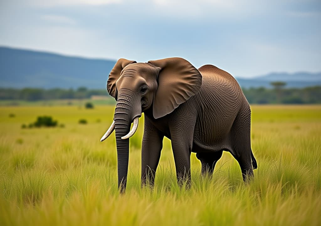  african elephant in lush savanna