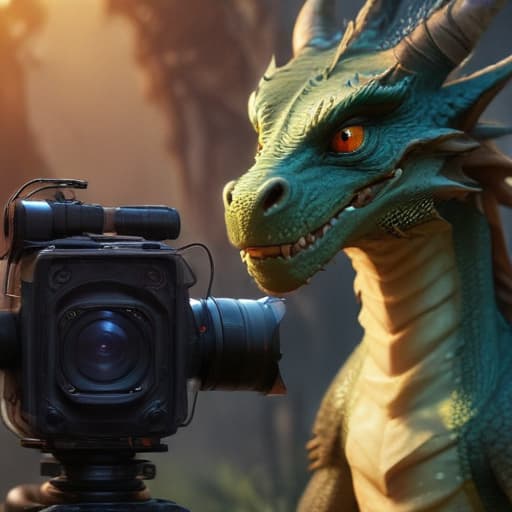 Dragon with video camera for avatar in Мультфильм style