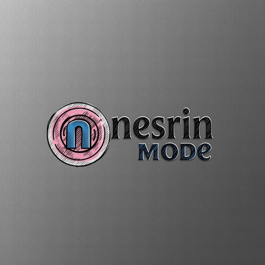  design a logo, in a pencil style. n m logo nesrin mode , with the text 'nesrin mode '.