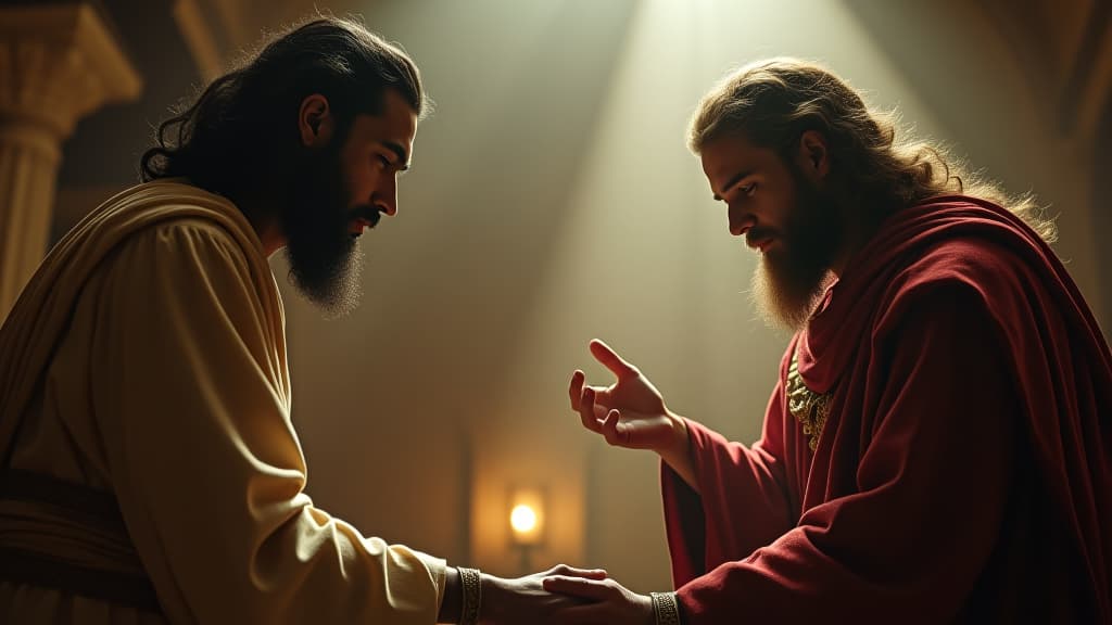  history of biblical times, a scene of familial love and unity restored, highlighting the power of forgiveness and reconciliation in the biblical narrative hyperrealistic, full body, detailed clothing, highly detailed, cinematic lighting, stunningly beautiful, intricate, sharp focus, f/1. 8, 85mm, (centered image composition), (professionally color graded), ((bright soft diffused light)), volumetric fog, trending on instagram, trending on tumblr, HDR 4K, 8K