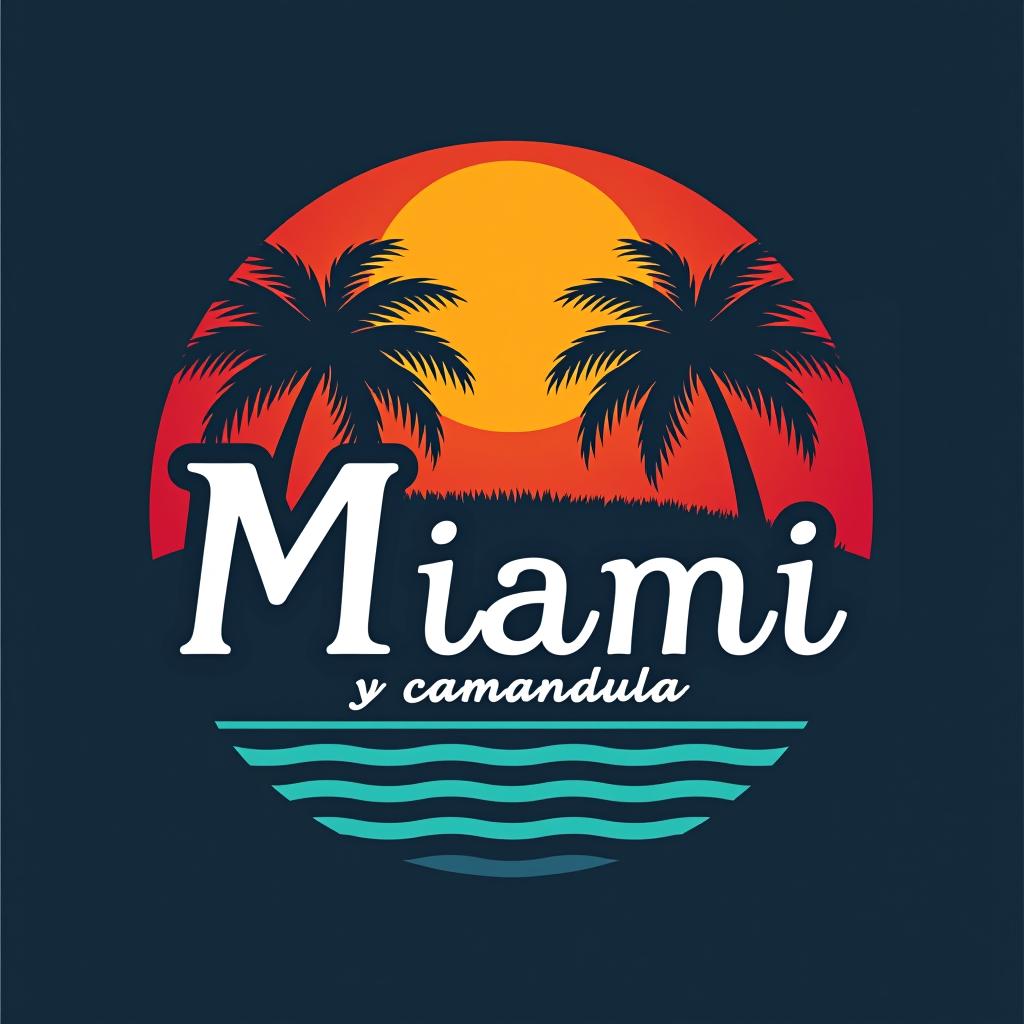  design a logo, miami y camándula , with the text 'm'.