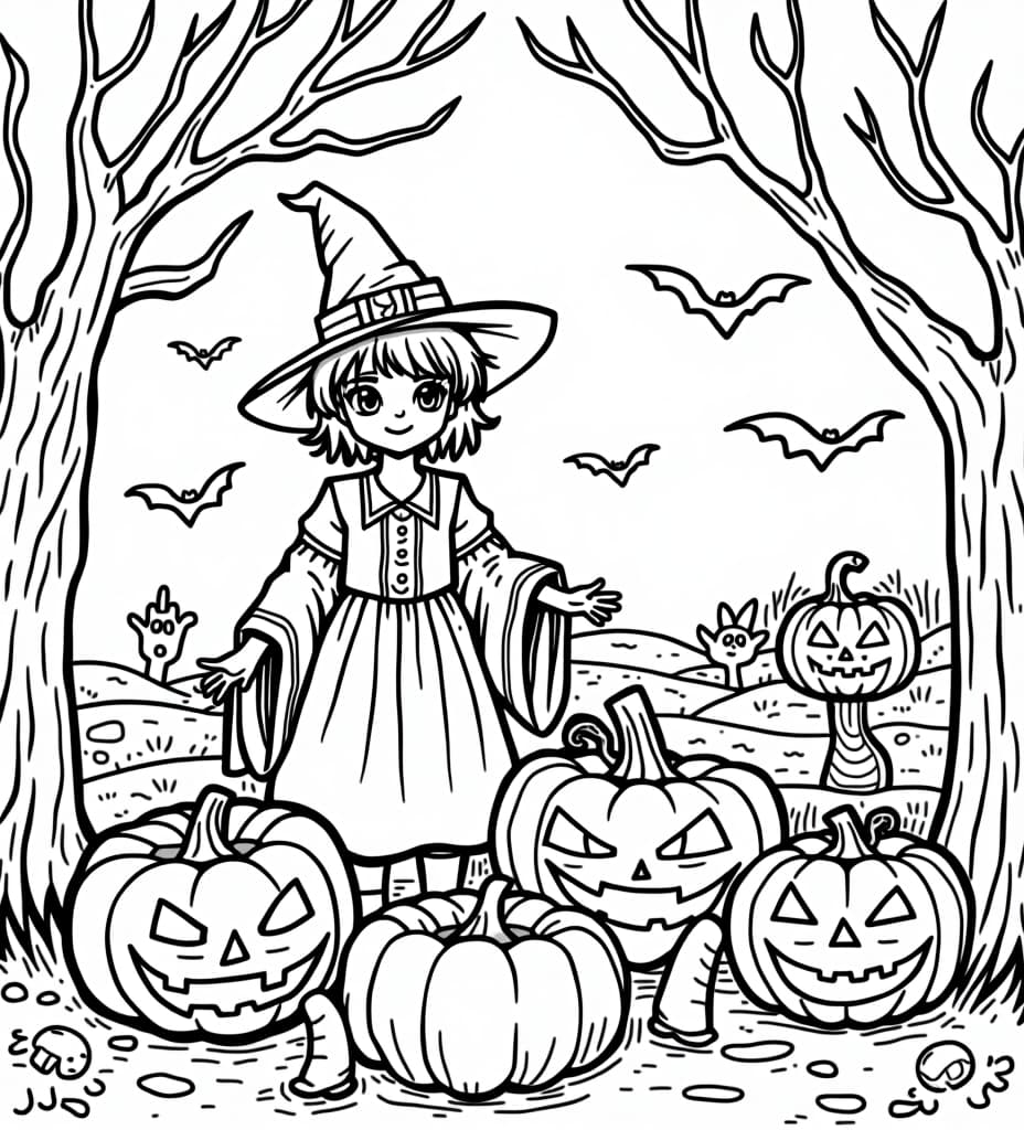  halloween coloring book page