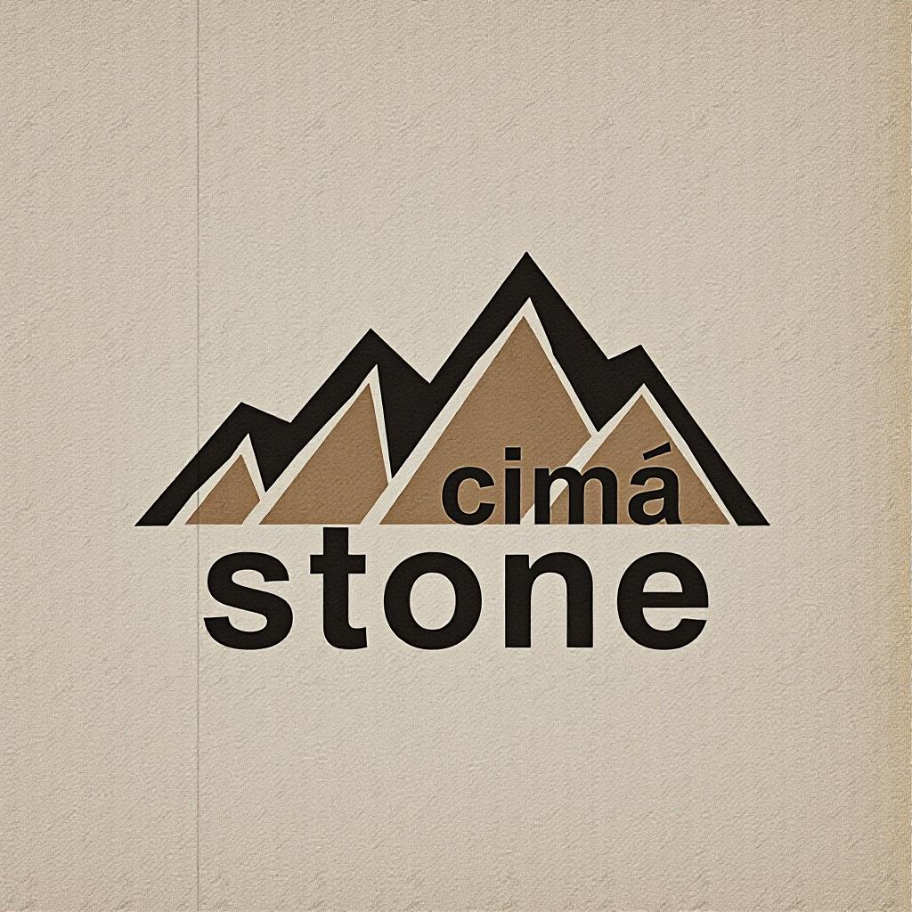  design a logo, estamos en la parte más alta, la cima del mercado de piedras , por eso somos cima stone, expertos en acabados pétreos para la construcción y decoración. nuestros productos son mármol, cantera. laja, with the text 'cima stone'.