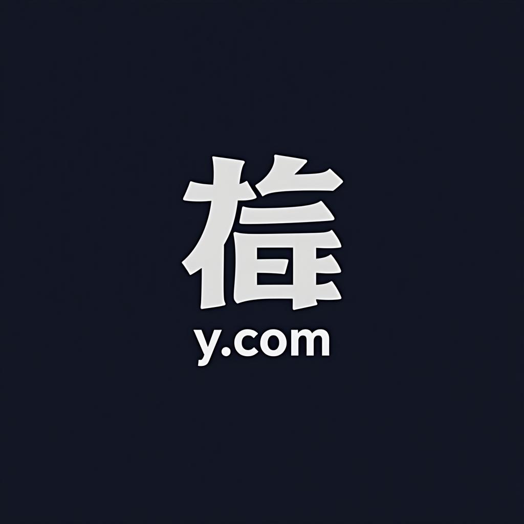  design a logo, ダークな山で重厚感, with the text 'y.com'.